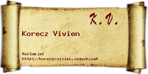 Korecz Vivien névjegykártya